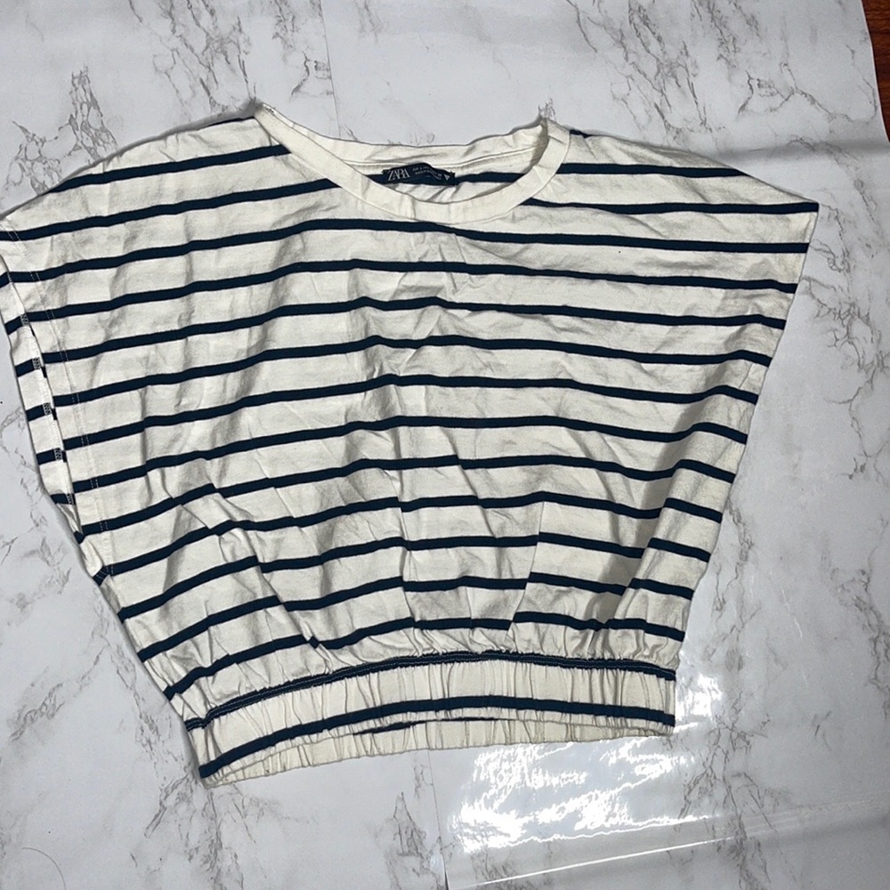 Zara sleeve less stripe top large